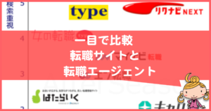 一目で比較！転職サイトと転職エージェント